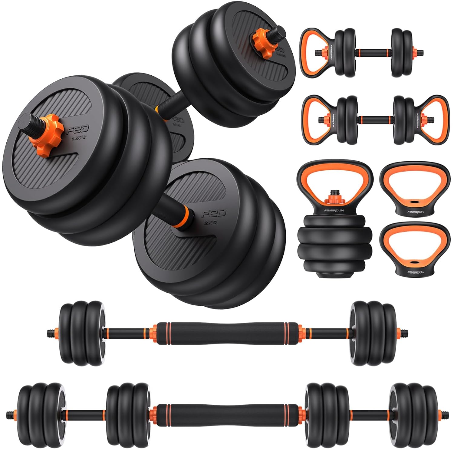 Home Gym Dumbbell Set - Regulowany zestaw hantli 20-90 lbs z
