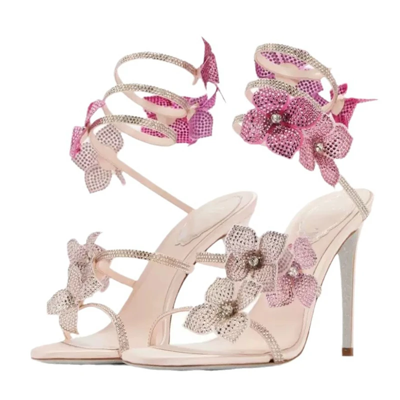 Ankle Strap Attachment - Eilyken seksowny kryształowy kwiat buty na